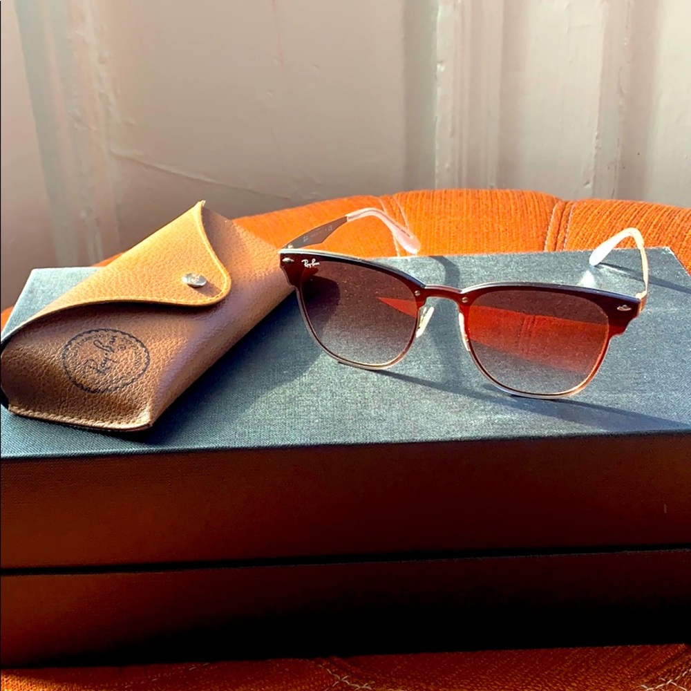 Ray-Ban Blaze Clubmaster sunglasses pink/gold